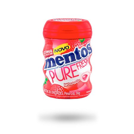 MENTOS CHICLE PURE FRUIT MORANGO 56g