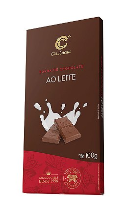 BARRA CHOCOLATE AO LEITE CIA DO CACAU 85g