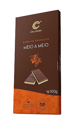 BARRA CHOCOLATE MEIO A MEIO CIA DO CACAU 85g