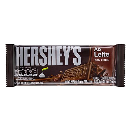 HERSHEYS CHOC TAB AO LEITE 92g