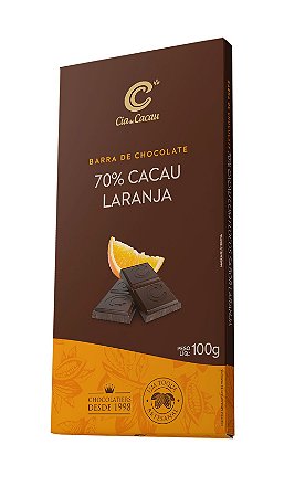 BARRA CIA 70% CACAU LARANJA