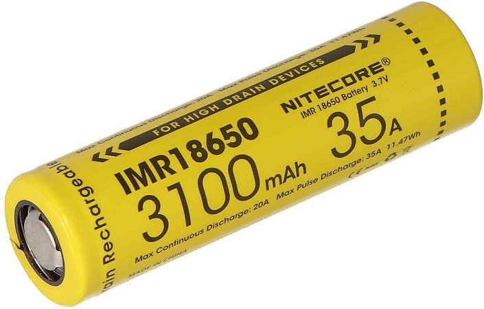 Bateria Nitecore 18650 IMR (Alta Drenagem) 35A 3100 mAh