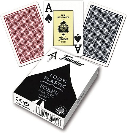 Baralho Premium Fournier Poker 2800 Index Jumbo PRO Preto