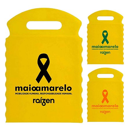 100 Lixeirinhas Tnt Sacolinhas Lixocar Para Maio Amarelo