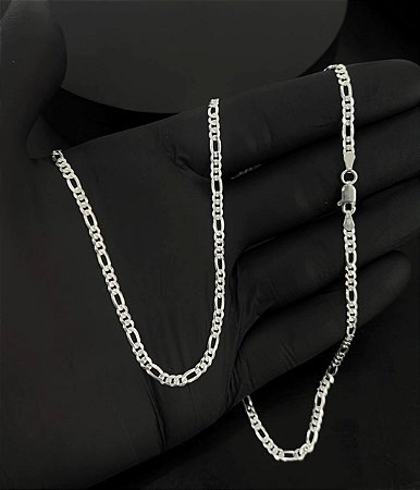 CORRENTE 3MM ELO 3X1 70CM EM PRATA 925