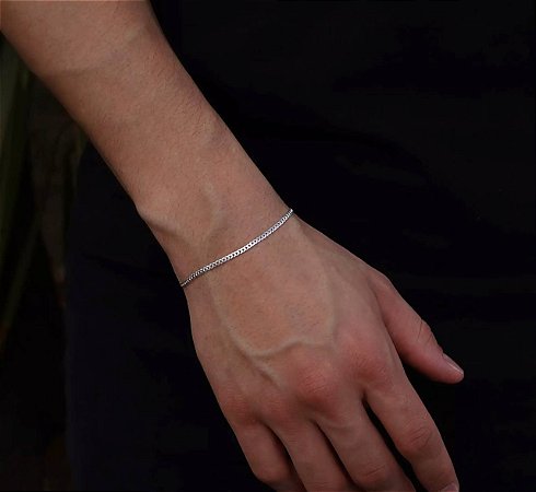 PULSEIRA MASCULINA ELOS GRUMET 1,8MM EM PRATA 925