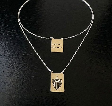 ESCAPULÁRIO DO ATLÉTICO MINEIRO 60CM EM PRATA 925