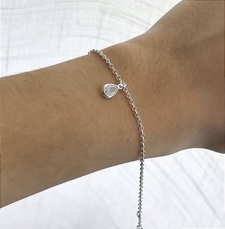 PULSEIRA PONTO DE LUZ GOTA EM PRATA 925