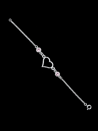 PULSEIRA CORAÇÃO VAZADO EM PRATA 925