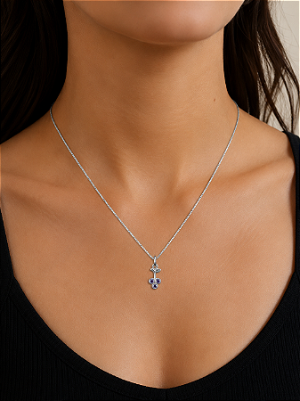 COLAR CACHO DE UVA FEMININO EM PRATA 925