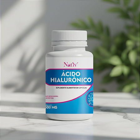 Ácido Hialurônico 500mg Nativ- 60 Cápsulas- Pele Hidratada