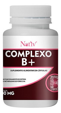 Complexo B+ B1 B2 B3 B5 B6 B7 B9 B12 -Nativ  - 500mg-  60 Cap