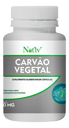 Carvão Vegetal Ativado 500mg Nativ 60 Cáp - Alivío Digestivo