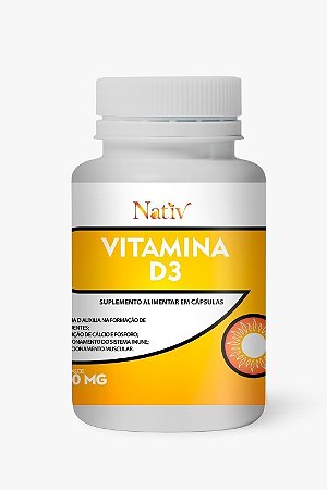 Vitamina D3 - Nativ - 500mg - 60 capsulas