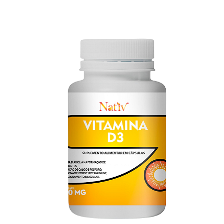 Vitamina D3 120Cap Auxilia função muscular desempenho físico