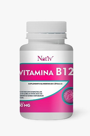Vitamina B12 - Nativ - 500mg  - 60 Cápsulas