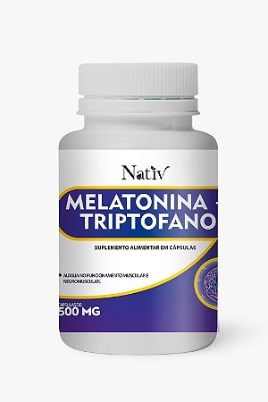 Melatonina Triptofano - Nativ - 500mg -  120 Cápsulas