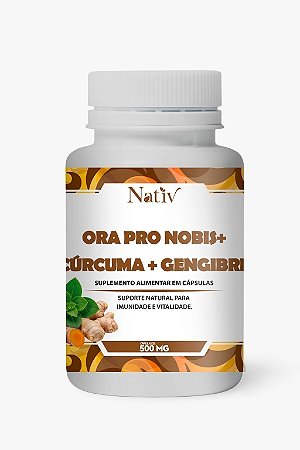 Ora Pro Nobis Cúrcuma Gengibre - 120 Cápsulas