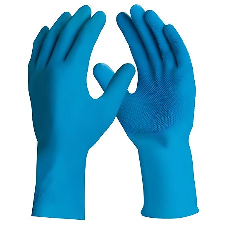 Luva de Látex Super Safety Super Silver Blue 12 Pares | CA 33332