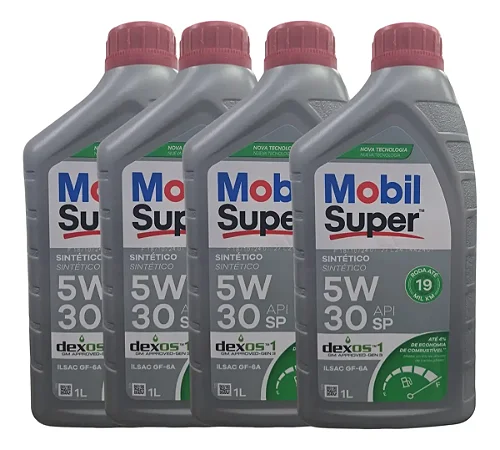 Kit 4 Óleo De Motor Sintético 5W30API SP Dexos1 Gen2 Mobil Super