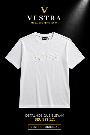 Camiseta BOSS Masculina Branca Premium