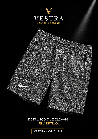 Bermuda Nike Masculina Mescla Cinza Premium