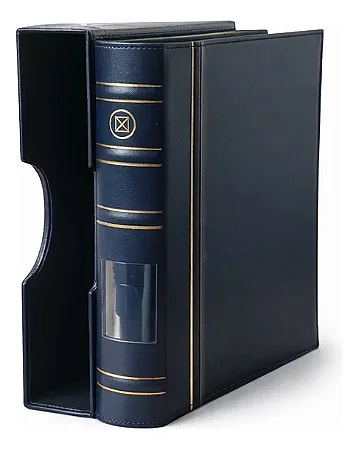 Álbum Super Luxo Cédulas E Selos 32x24cm 21x28cm Vazio Azul