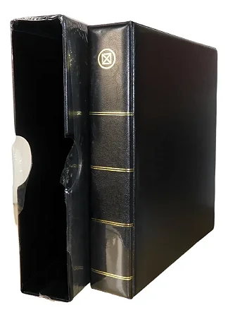 Álbum Luxo Cédulas Selos 32x24cm 21x28cm Vazio Preto