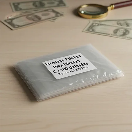 100 Envelopes De Plastico Importado Pra Cédula13,3 X 20,7cm