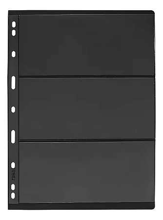 Folha Cédulas Mingt 3bzn Acetato 3 Divisões Preto 28x21cm