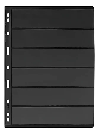 10 Folhas Para Selos 6 Divisões Fundo Negro 21x28cm