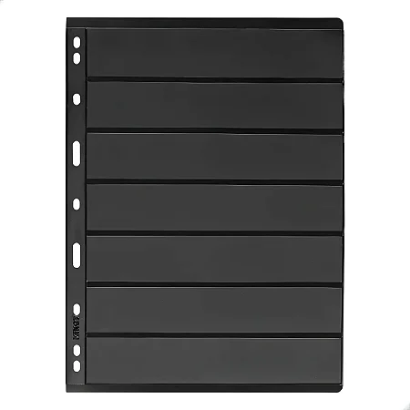 Kit 10 Folhas Para Selos 7 Divisões Fundo Negro 21x28cm