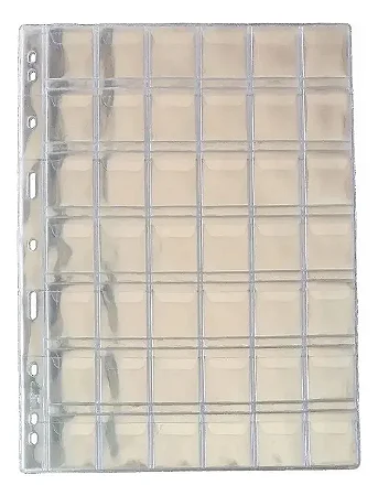 Kit Porta Moedas 10 Folhas 42 Nichos Pvc Pccb Alta Qualidade