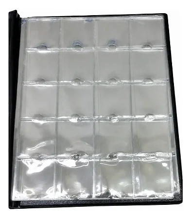 Álbum 200 Moedas Com 10 Folhas Transparente 29,x23