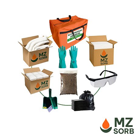 Kit Mitigação Ambiental para Óleo e Derivados 30 mantas e bolsa