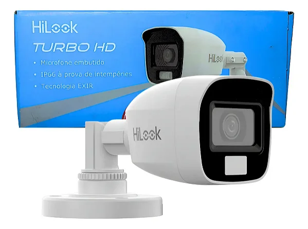 Câmera Bullet Externa Ip66 Hilook Thc-b127-lps 2mp Full Hd Colorida 24h 2,8mm Com Áudio