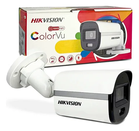 Câmera Bullet Colorida A Noite Hikvision Colorvu Ip67 2mp Ds2ce10df0tlpfs