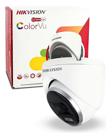 Câmera Hikvision Com Áudio Dome DS-2CE70DF0T-LPFS 2MP 2,8MM Colorida 24h