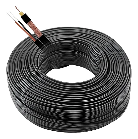 Cabo coaxial Telecam 4mm 85% Bib.INT/EXT Preto