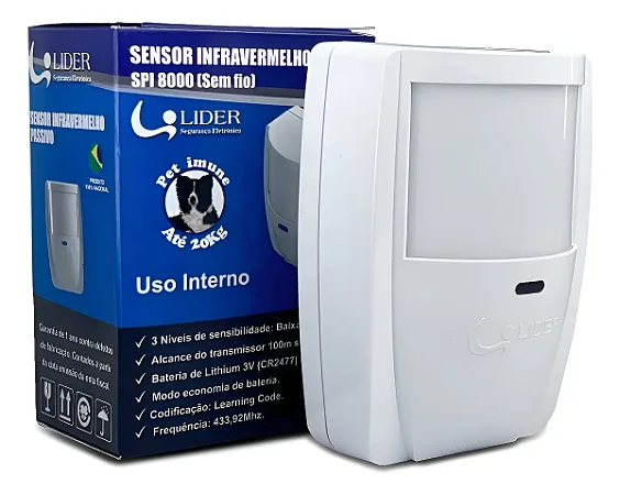 Sensor Infravermelho Líder Passivo Sem Fio Wifi Spi8000 Pet