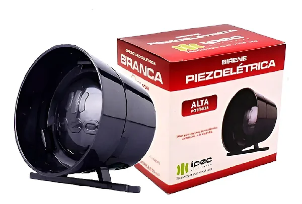 Sirene 12v Para Alarme Cerca Ipec Preta