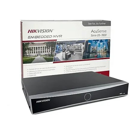 NVR Hikvision DS-7632NXI-K2 Gravador de Vídeo 32 Canais 4K AcuSense