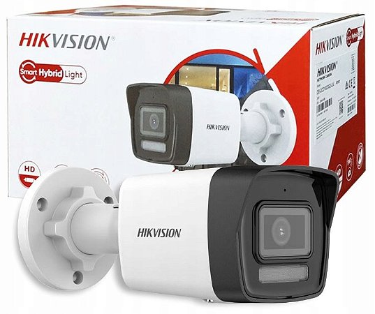Câmera IP Hikvision Hibrida DS-2CD1021G2-LIU Bullet PoE c/ Microfone Full HD 1080p IR 20m