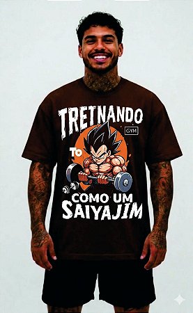 Camiseta Oversized "Treinando como um Saiyajim"