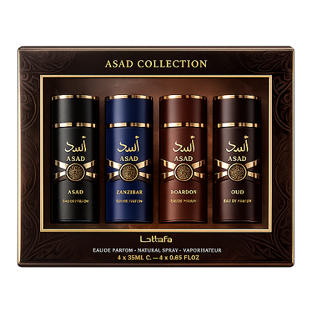 Kit Perfume Lattafa Asad Eau de Parfum Masculino 25ml - 4 Unidades