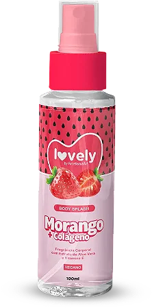 Body Splash Lovely Morango com Colágeno 100ml Face Beautiful