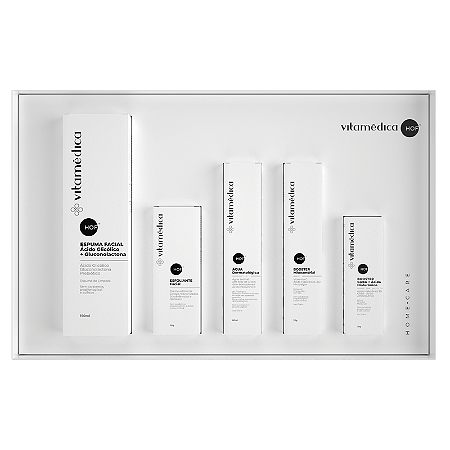 Kit Home Care Facial Anti-Aging – Espuma, Esfoliante, Água, Booster GABA e Boost