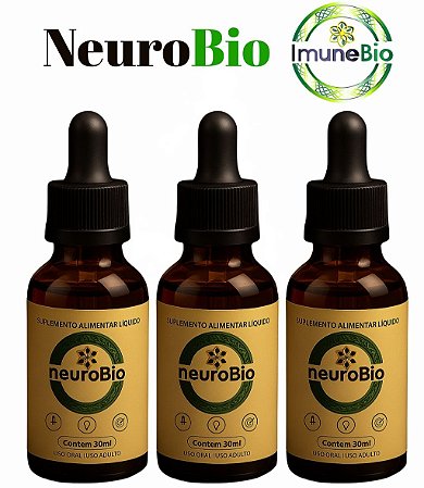 Kit 3 NeuroBio – Memória  Foco e Concentração - 30 ML