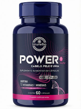 Power Mulher - Cabelo Pele Unha Premium - 18 Vitaminas e Minerais - 60 Caps