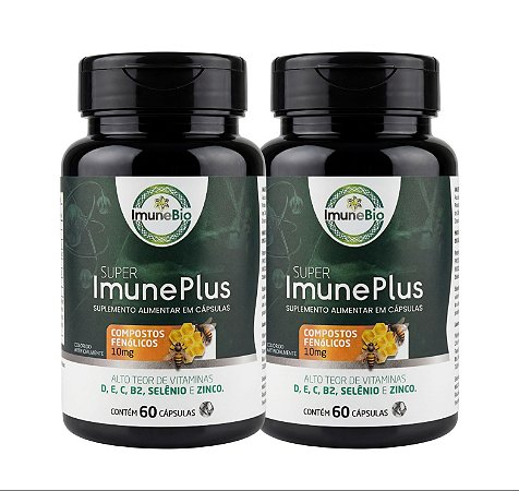 Kit 2 Suplementos Super Imune Plus 490 mg - 10 mg de Própolis + Vitaminas e Mine